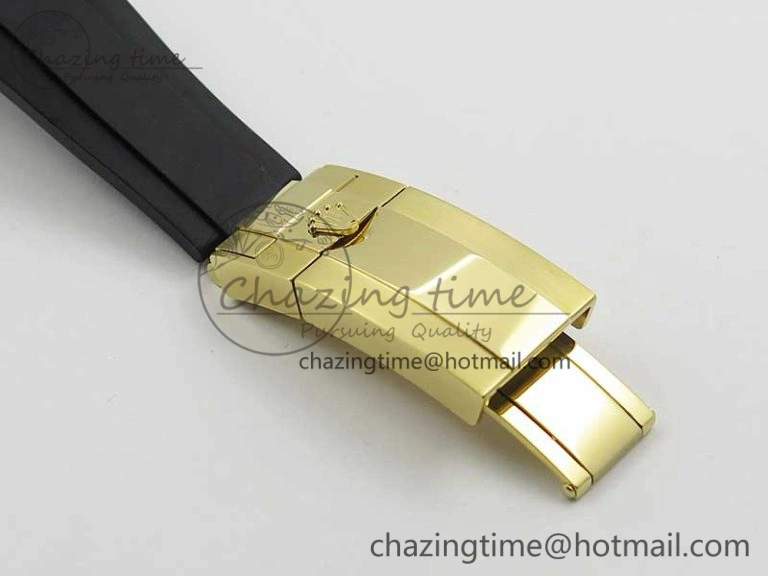 Daytona 116518 Noob 1:1 Best Edition YG Plated 904L SS Case Black Dial on Black Rubber Strap SA4130 V3 (Free Extra Strap) Stylish 3121
