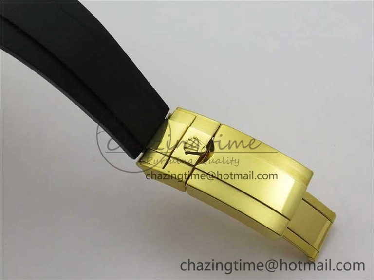SmartChoice Daytona 116518 Noob 1:1 Best Edition YG Plated 904L SS Case Goid Diamonds Dial on Black Rubber Strap SA4130 V4 (Free Extra Strap) 2587