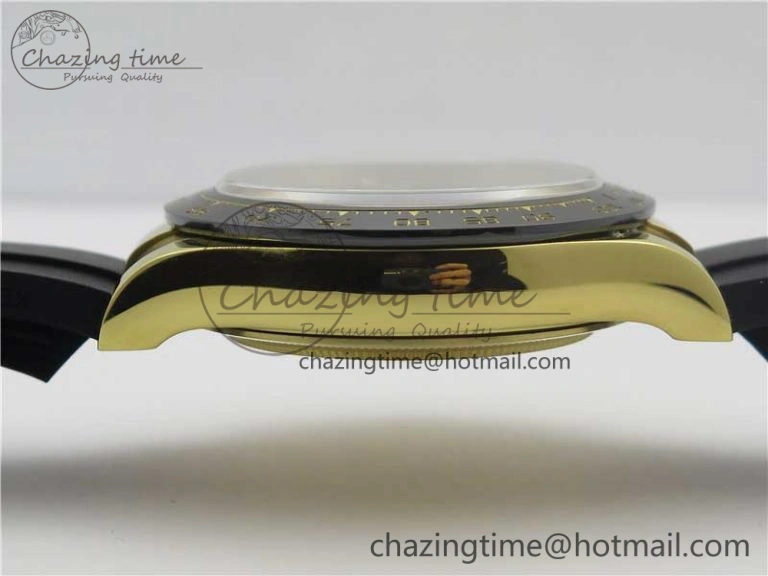 Daytona 116518 Noob 1:1 Best Edition YG Plated 904L SS Case White Dial on Black Rubber Strap SA4130 V3 (Free Extra Strap) Unique 3205