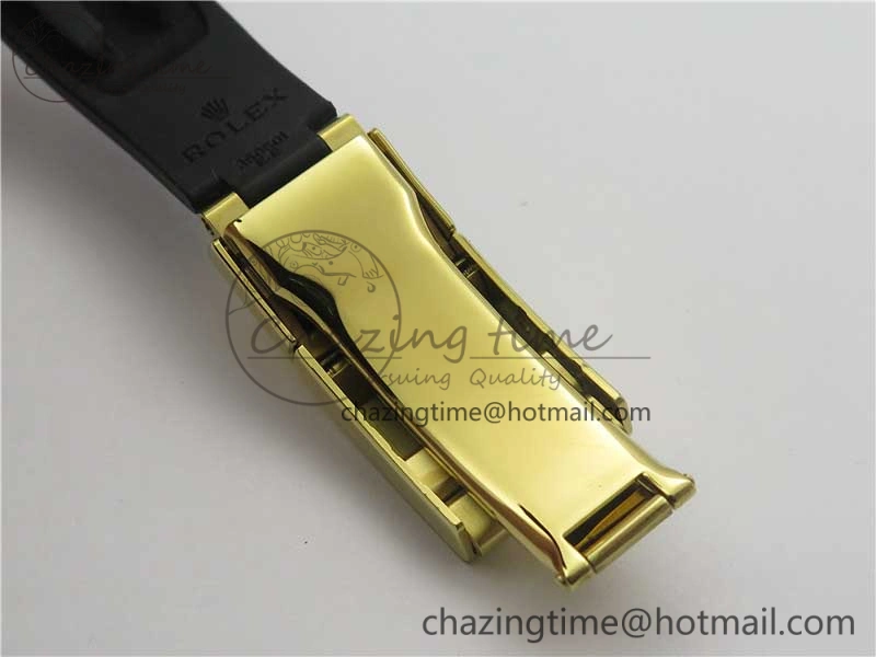 Daytona 116518 Noob 1:1 Best Edition YG Plated 904L SS Case White Dial on Black Rubber Strap SA4130 V3 (Free Extra Strap) Unique 3205