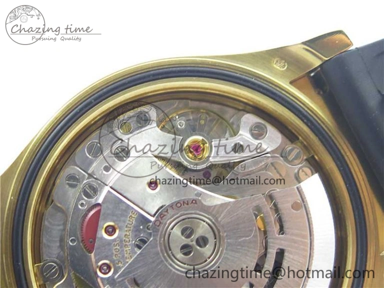 Daytona 116518 Paul Newman Noob 1:1 Best Edition YG Plated 904L SS Case Black Gold Dial on Black Rubber Strap SA4130 V3 (Free Extra Strap) Lightweight 3114