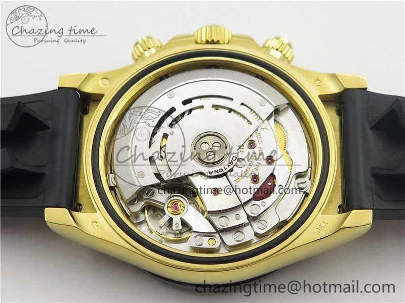 Daytona 116518 Paul Newman Noob 1:1 Best Edition YG Plated 904L SS Case Black Gold Dial on Black Rubber Strap SA4130 V3 (Free Extra Strap) Lightweight 3114