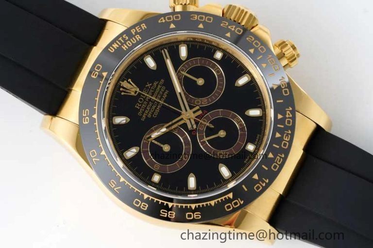 Daytona 116518 QF 1:1 Best Edition Black Dial on Oysterflex Rubber Strap SA Attractive 2265