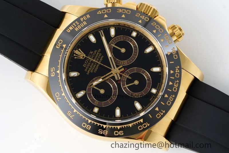 Daytona 116518 QF 1:1 Best Edition Black Dial on Oysterflex Rubber Strap SA Attractive 2265