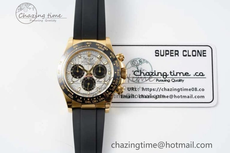 Unisex Daytona 116518 QF 1:1 Best Edition Meteorite Dial on Oysterflex Rubber Strap SA 2277