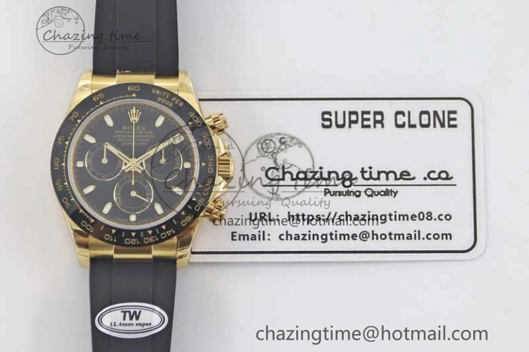 Attractive Daytona 116518 TWF 1:1 Best Edition 904L Steel Black Dial on Oysterflex Strap A 2427