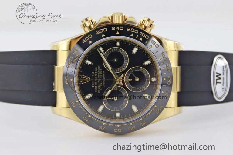 Attractive Daytona 116518 TWF 1:1 Best Edition 904L Steel Black Dial on Oysterflex Strap A 2427