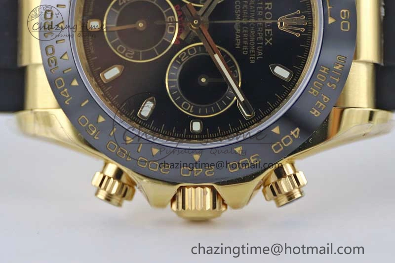 Attractive Daytona 116518 TWF 1:1 Best Edition 904L Steel Black Dial on Oysterflex Strap A 2427