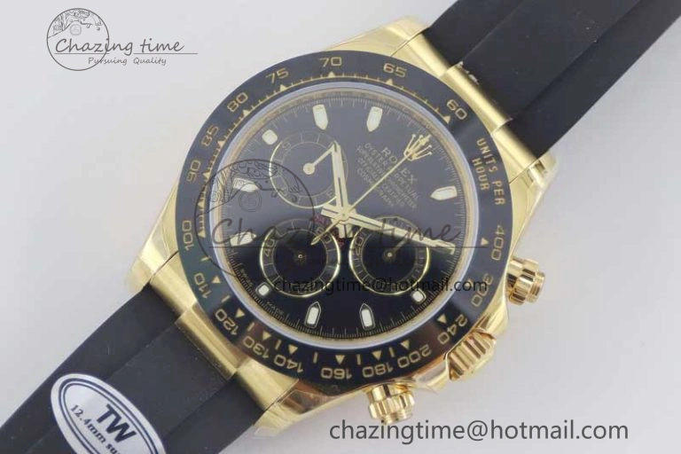 Attractive Daytona 116518 TWF 1:1 Best Edition 904L Steel Black Dial on Oysterflex Strap A 2427