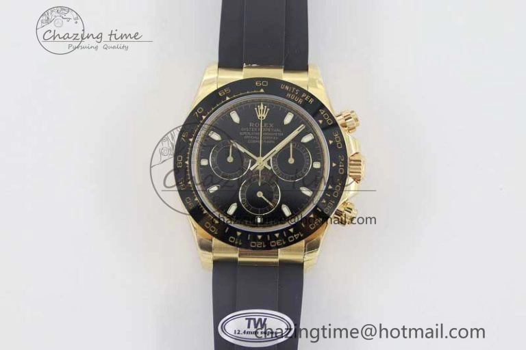 Attractive Daytona 116518 TWF 1:1 Best Edition 904L Steel Black Dial on Oysterflex Strap A 2427