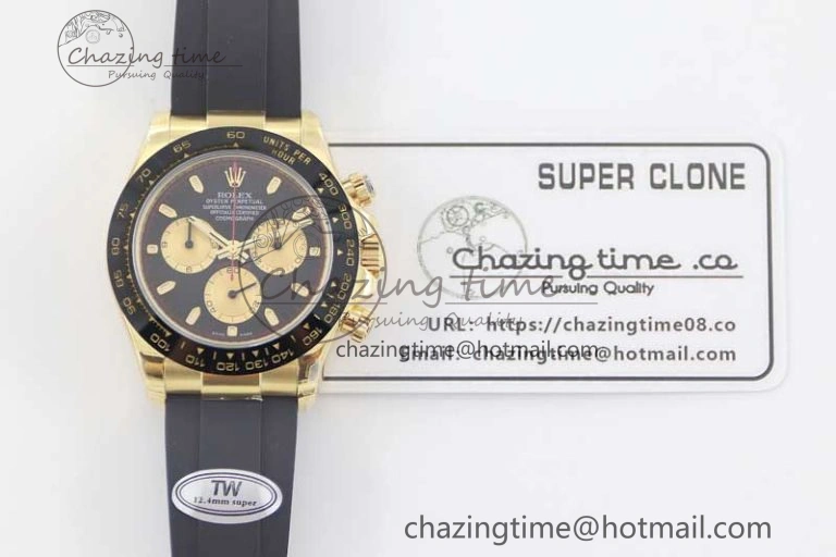 Daytona 116518 TWF 1:1 Best Edition 904L Steel Black Gold Dial on Oysterflex Strap A FashionForward 2422