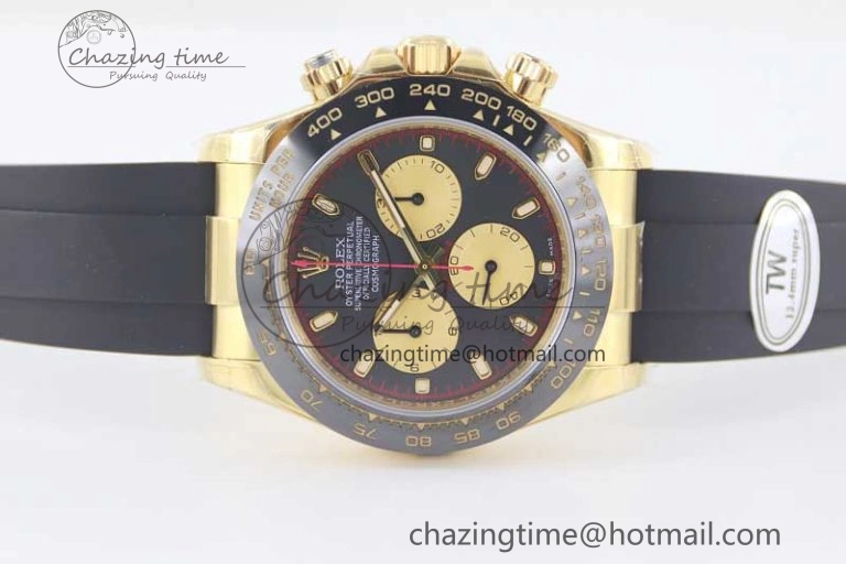 Daytona 116518 TWF 1:1 Best Edition 904L Steel Black Gold Dial on Oysterflex Strap A FashionForward 2422