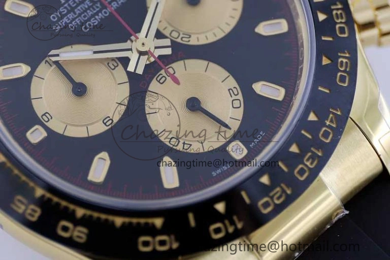Daytona 116518 TWF 1:1 Best Edition 904L Steel Black Gold Dial on Oysterflex Strap A FashionForward 2422