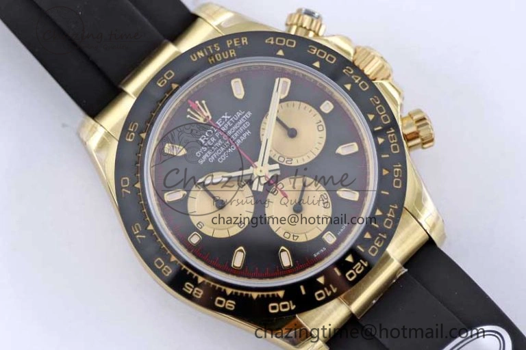 Daytona 116518 TWF 1:1 Best Edition 904L Steel Black Gold Dial on Oysterflex Strap A FashionForward 2422