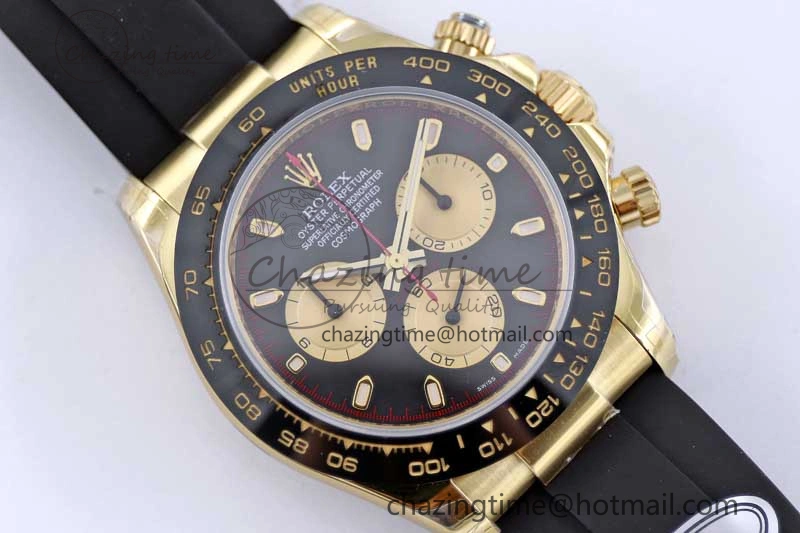 Daytona 116518 TWF 1:1 Best Edition 904L Steel Black Gold Dial on Oysterflex Strap A FashionForward 2422