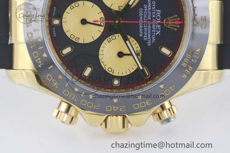 Daytona 116518 TWF 1:1 Best Edition 904L Steel Black Gold Dial on Oysterflex Strap A FashionForward 2422
