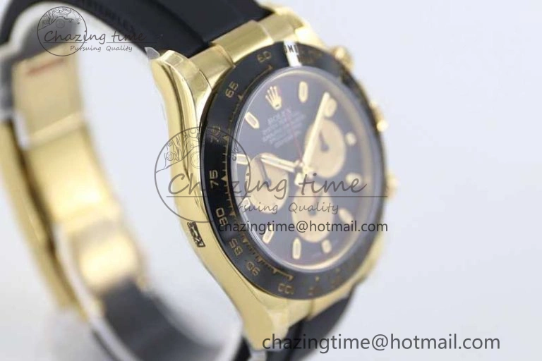Daytona 116518 TWF 1:1 Best Edition 904L Steel Black Gold Dial on Oysterflex Strap A FashionForward 2422