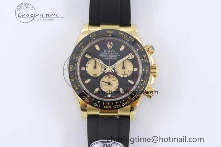 Daytona 116518 TWF 1:1 Best Edition 904L Steel Black Gold Dial on Oysterflex Strap A FashionForward 2422