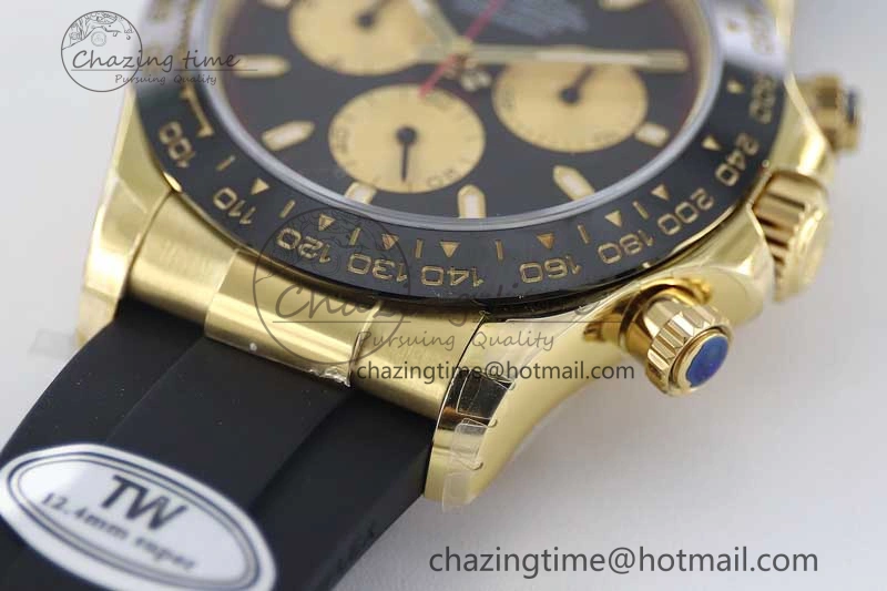 Daytona 116518 TWF 1:1 Best Edition 904L Steel Black Gold Dial on Oysterflex Strap A FashionForward 2422