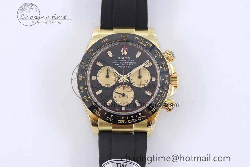 Daytona 116518 TWF 1:1 Best Edition 904L Steel Black Gold Dial on Oysterflex Strap A FashionForward 2422