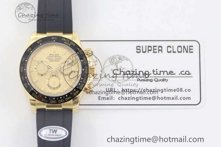 Practical Daytona 116518 TWF 1:1 Best Edition 904L Steel YG Dial on Oysterflex Strap A 2424