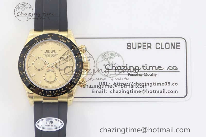 Practical Daytona 116518 TWF 1:1 Best Edition 904L Steel YG Dial on Oysterflex Strap A 2424