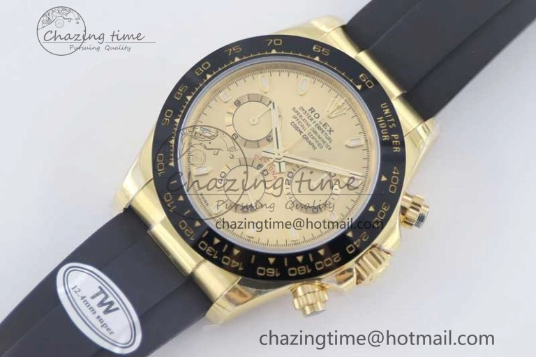 Practical Daytona 116518 TWF 1:1 Best Edition 904L Steel YG Dial on Oysterflex Strap A 2424