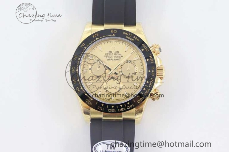 Practical Daytona 116518 TWF 1:1 Best Edition 904L Steel YG Dial on Oysterflex Strap A 2424