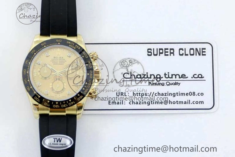 Daytona 116518 TWF 1:1 Best Edition 904L Steel YG Diamonds Dial on Oysterflex Strap A UrbanStyle 2421