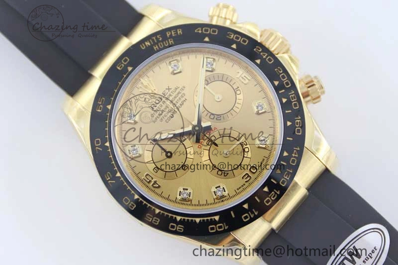 Daytona 116518 TWF 1:1 Best Edition 904L Steel YG Diamonds Dial on Oysterflex Strap A UrbanStyle 2421