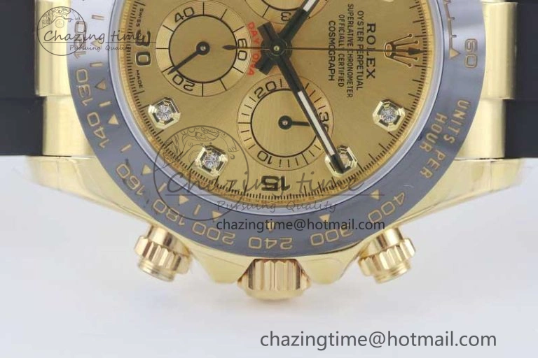 Daytona 116518 TWF 1:1 Best Edition 904L Steel YG Diamonds Dial on Oysterflex Strap A UrbanStyle 2421