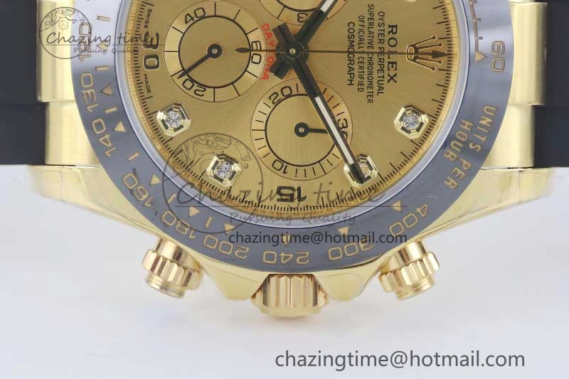 Daytona 116518 TWF 1:1 Best Edition 904L Steel YG Diamonds Dial on Oysterflex Strap A UrbanStyle 2421