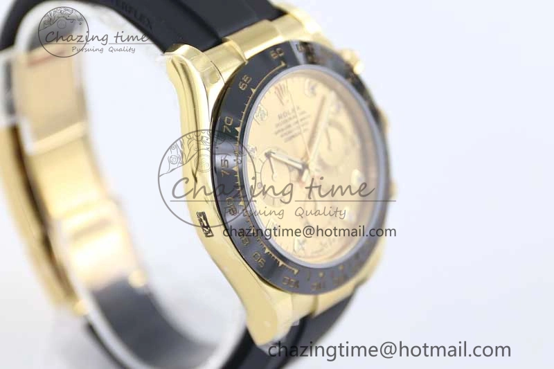 Daytona 116518 TWF 1:1 Best Edition 904L Steel YG Diamonds Dial on Oysterflex Strap A UrbanStyle 2421
