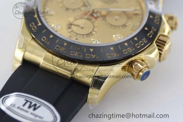Daytona 116518 TWF 1:1 Best Edition 904L Steel YG Diamonds Dial on Oysterflex Strap A UrbanStyle 2421