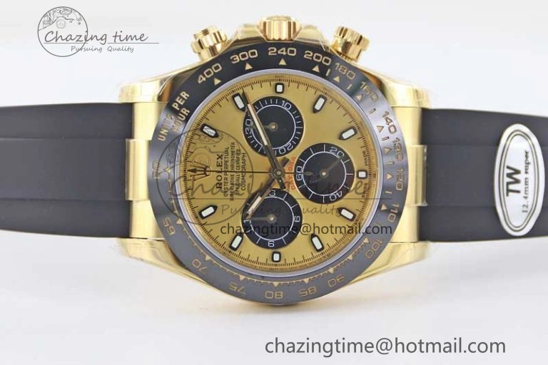 Daytona 116518 TWF 1:1 Best Edition 904L Steel YG Black Dial on Oysterflex Strap A TopPick 2426