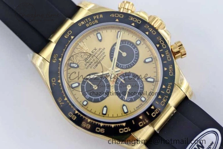 Daytona 116518 TWF 1:1 Best Edition 904L Steel YG Black Dial on Oysterflex Strap A TopPick 2426