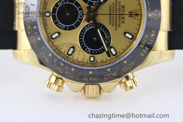 Daytona 116518 TWF 1:1 Best Edition 904L Steel YG Black Dial on Oysterflex Strap A TopPick 2426