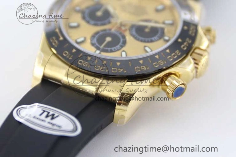 Daytona 116518 TWF 1:1 Best Edition 904L Steel YG Black Dial on Oysterflex Strap A TopPick 2426