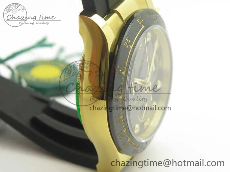Daytona 116518LN YG JH Best Black Diam Dial On Rubber Strap A4130 (Free XS Rubber ) Sustainable 3459
