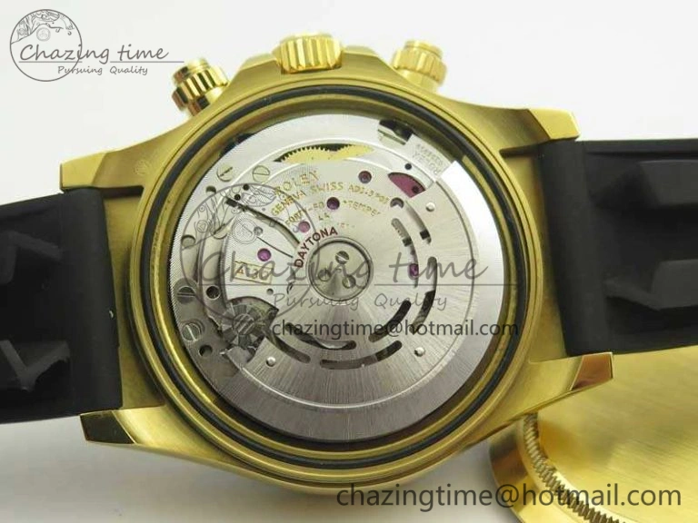 Daytona 116518LN YG JH Best White MOP Diam Dial On Rubber Strap A4130 (Free XS Rubber ) Packable 3460
