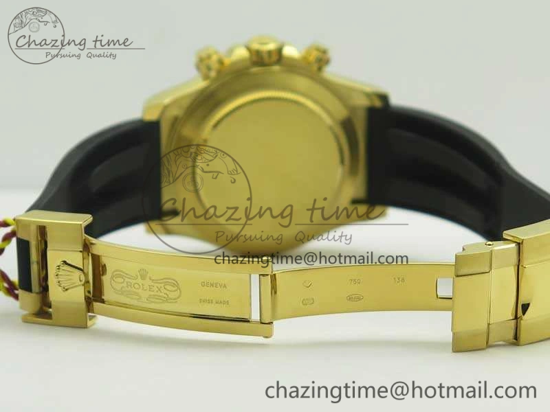 Daytona 116518LN YG JH Best White MOP Diam Dial On Rubber Strap A4130 (Free XS Rubber ) Packable 3460