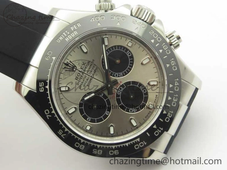 Daytona 116519 ARF 1:1 Best Edition 904L SS Case Gray Black Dial on Black Rubber Strap A4130 Super Clone V Original 3429