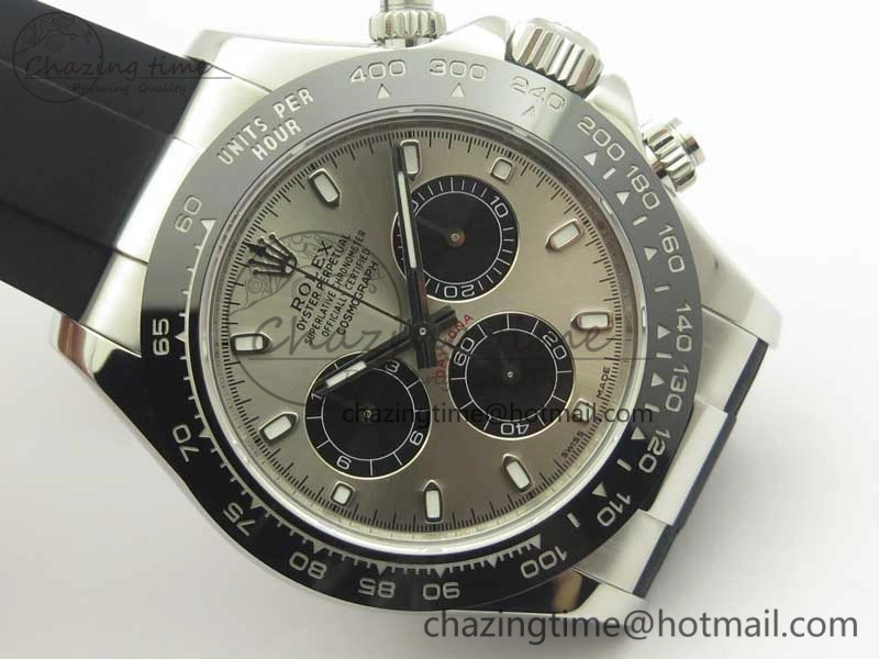 Daytona 116519 ARF 1:1 Best Edition 904L SS Case Gray Black Dial on Black Rubber Strap A4130 Super Clone V Original 3429