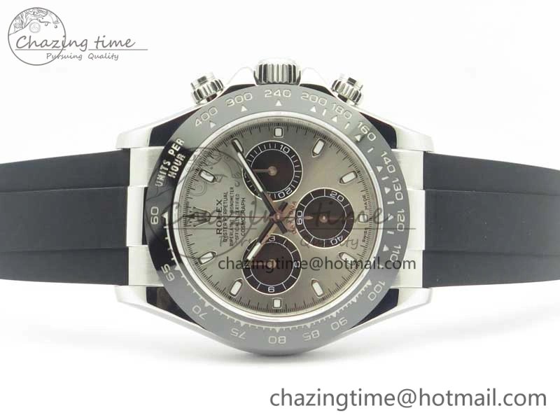 Daytona 116519 ARF 1:1 Best Edition 904L SS Case Gray Black Dial on Black Rubber Strap A4130 Super Clone V Original 3429