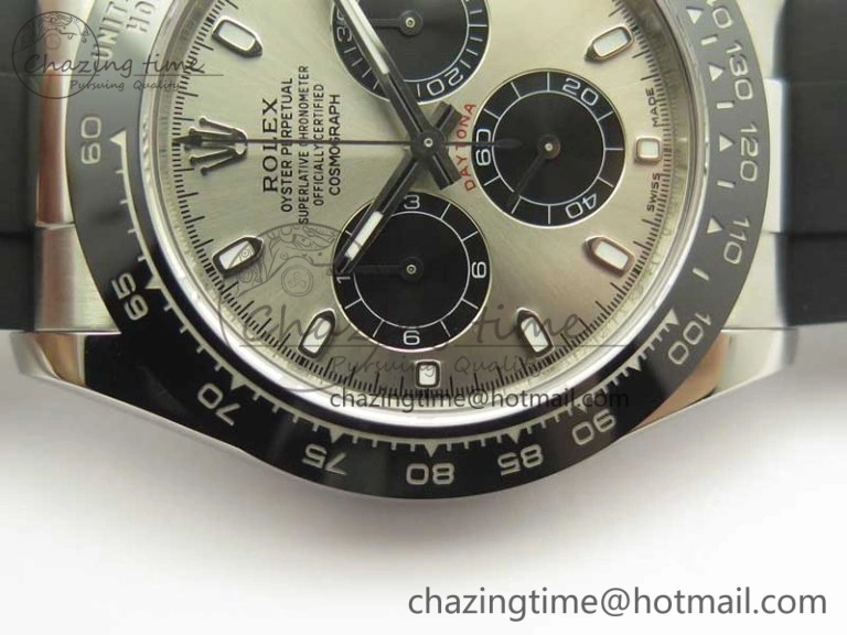 Daytona 116519 ARF 1:1 Best Edition 904L SS Case Gray Black Dial on Black Rubber Strap A4130 Super Clone V Original 3429
