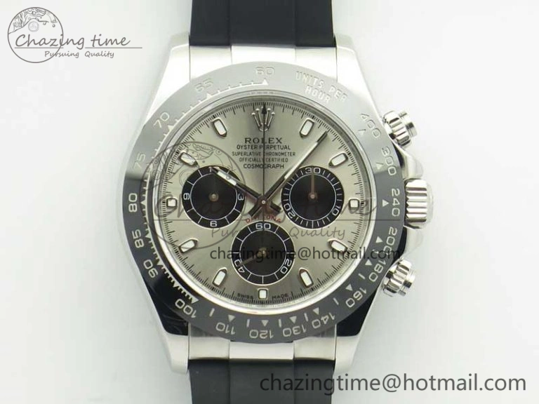 Daytona 116519 ARF 1:1 Best Edition 904L SS Case Gray Black Dial on Black Rubber Strap A4130 Super Clone V Original 3429
