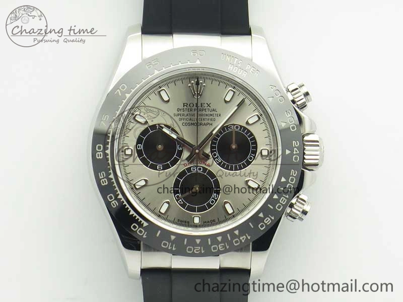 Daytona 116519 ARF 1:1 Best Edition 904L SS Case Gray Black Dial on Black Rubber Strap A4130 Super Clone V Original 3429
