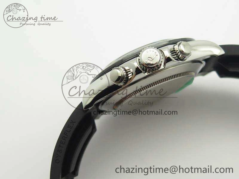 Daytona 116519 ARF Custom Made 904L SS Case Black Dial On Rubber Strap A4130 Super Clone HighQuality 3491