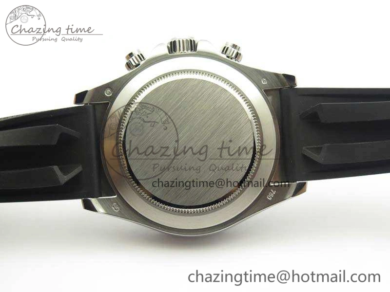 Daytona 116519 ARF Custom Made 904L SS Case Black Dial On Rubber Strap A4130 Super Clone HighQuality 3491