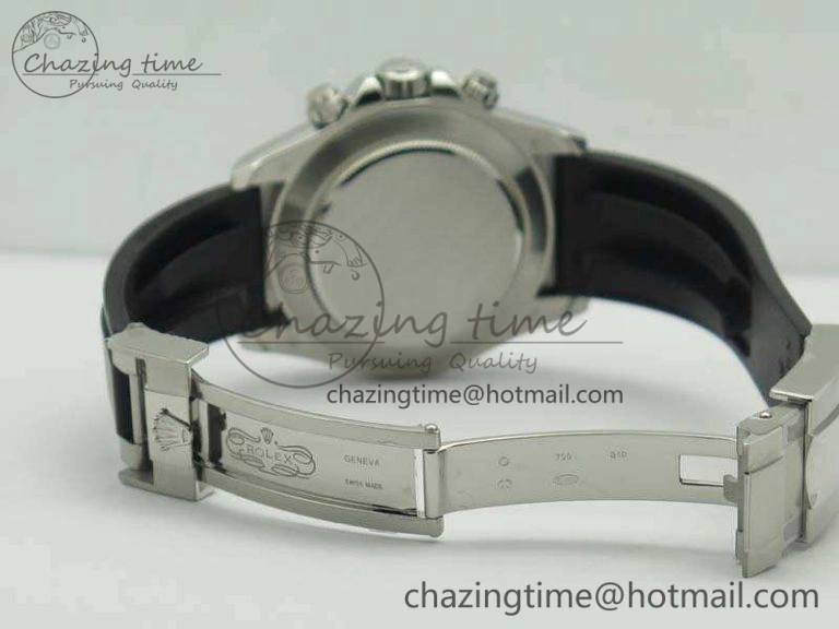 Daytona 116519 ARF Custom Made 904L SS Case Black Dial On Rubber Strap A4130 Super Clone HighQuality 3491